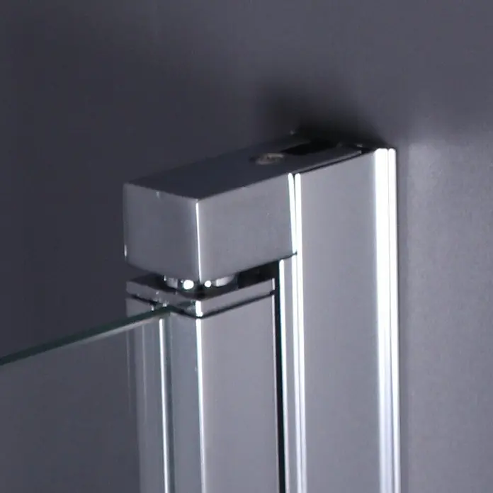 Bad Land Badewannenaufsatz Badewannenaufsatz 3-teilig DS3 120x140 cm ESG 5 mm Klarglas Silber - 3 Stk., Transparent / Silber