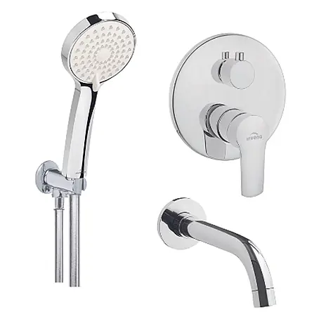 Bad Land VERSO UP-Badewannenarmatur Set Silber