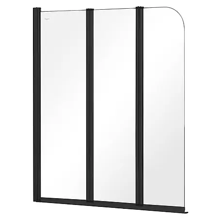 Bad Land  Badewannenaufsatz Wannenaufsatz 3-tlg. PRIME BLACK 3 120x140 cm ESG 5 mm Glas Schwarz