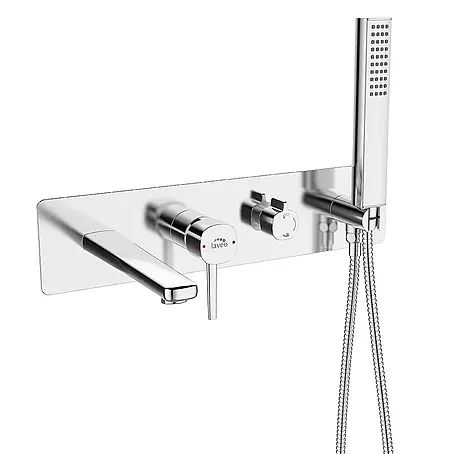 Bad Land POLA UP-Badewannenarmatur Set Silber