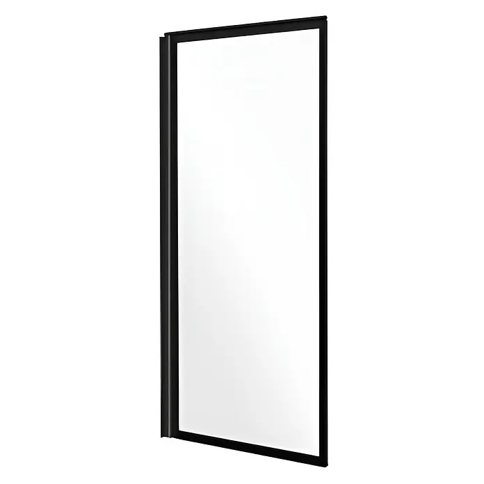 Bad Land Badewannenaufsatz Badewannenaufsatz 1-teilig ENZO 70x140 cm ESG 4 mm Klarglas Schwarz - 1 Stk., Transparent / Schwarz