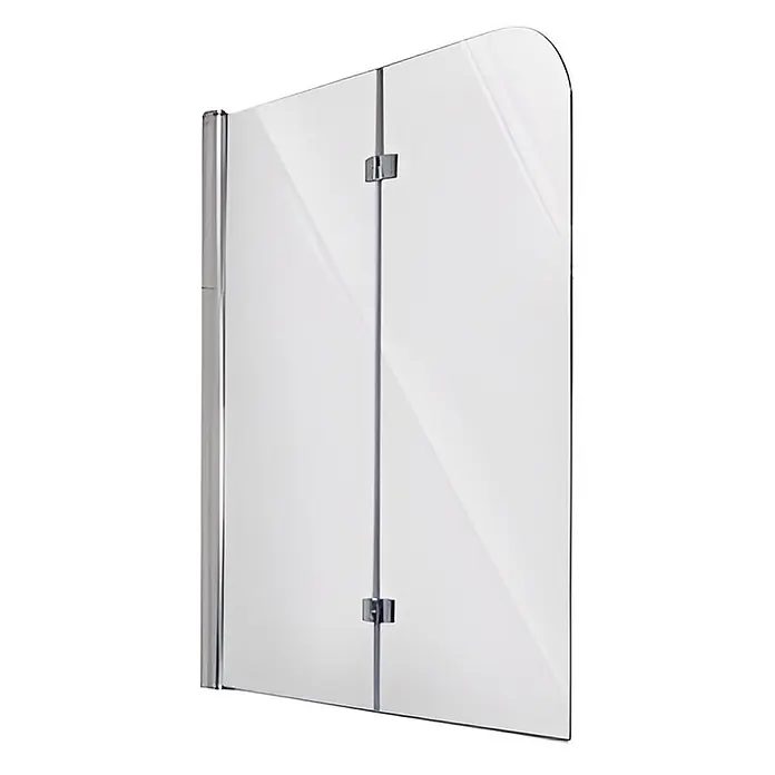 Bad Land Badewannenaufsatz Badewannenaufsatz 2-teilig DS2 100x140 cm ESG 5 mm Klarglas Silber - 2 Stk., Transparent / Silber
