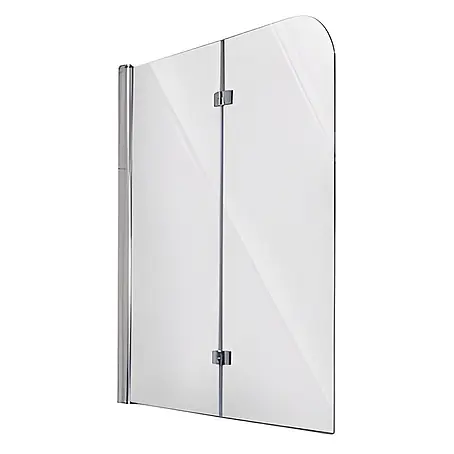 Bad Land  Badewannenaufsatz Badewannenaufsatz 2-teilig DS2 100x140 cm ESG 5 mm Klarglas Silber