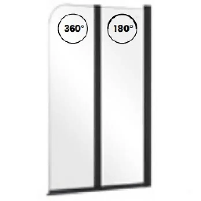 Bad Land Badewannenaufsatz Wannenaufsatz 2-tlg. PRIME BLACK 2 90x140 cm ESG 5 mm Glas Schwarz - 2 Stk., Transparent / Schwarz