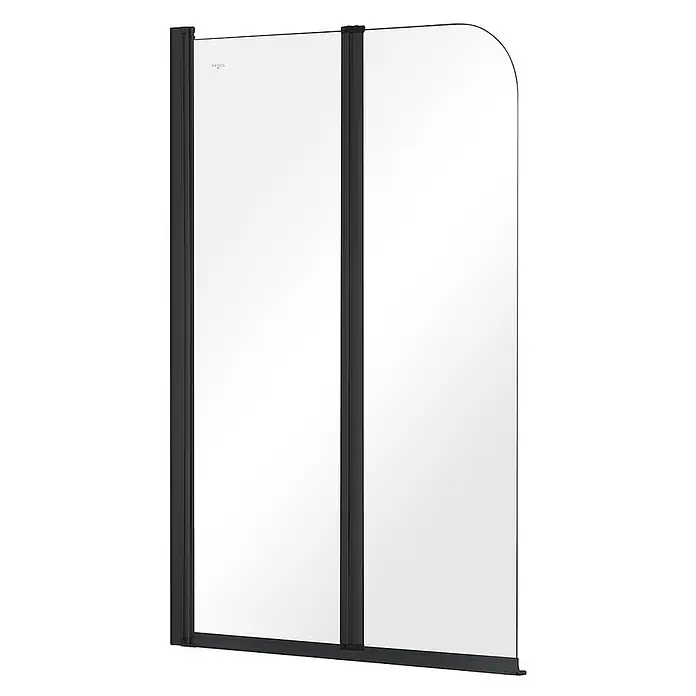 Bad Land Badewannenaufsatz Wannenaufsatz 2-tlg. PRIME BLACK 2 90x140 cm ESG 5 mm Glas Schwarz - 2 Stk., Transparent / Schwarz