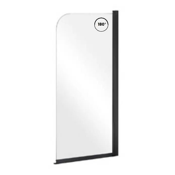Bad Land Badewannenaufsatz Wannenaufsatz 1-tlg. PRIME BLACK 1 70x140 cm ESG 5 mm Glas Schwarz - 1 Stk., Transparent / Schwarz
