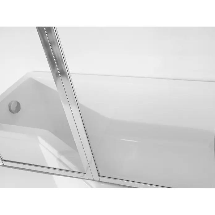 Bad Land Badewannenaufsatz Wannenaufsatz 3-tlg. AMBITION PREMIUM 130x140 cm ESG 4 mm Glas Silber - 3 Stk., Transparent / Silber