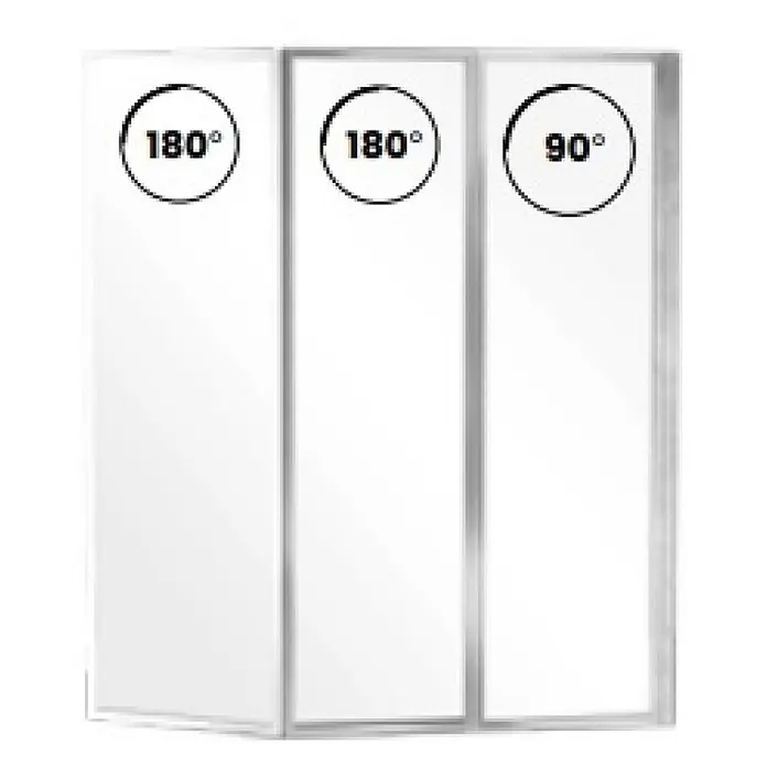 Bad Land Badewannenaufsatz Wannenaufsatz 3-tlg. AMBITION PREMIUM 130x140 cm ESG 4 mm Glas Silber - 3 Stk., Transparent / Silber