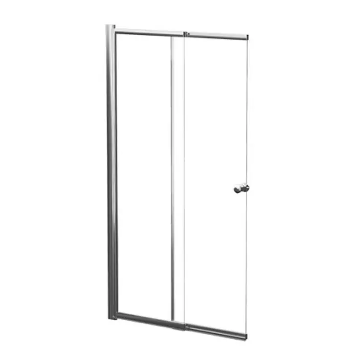 Bad Land Badewannenaufsatz Badewannenaufsatz 2-teilig EASY SLIDE 100x150 cm ESG 4 mm Klarglas Silber - 2 Stk., Transparent / Silber