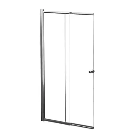 Bad Land  Badewannenaufsatz Badewannenaufsatz 2-teilig EASY SLIDE 100x150 cm ESG 4 mm Klarglas Silber