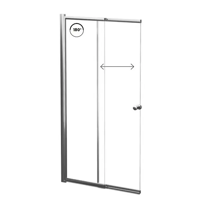 Bad Land Badewannenaufsatz Badewannenaufsatz 2-teilig EASY SLIDE 100x150 cm ESG 4 mm Klarglas Silber - 2 Stk., Transparent / Silber