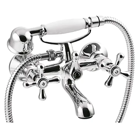 Bad Land  Badewannenarmatur ROMA Badewannenarmatur Set Silber