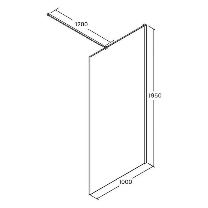 Bad Land Nischendusche KETIL Walk-In Duschwand 100 x 195 cm Schwarz, 8 mm, Transparentglas - Beschichtet, Schwarz, 8 mm