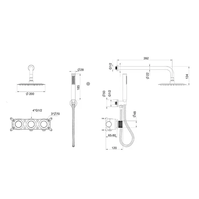 Hudor Duschsystem sc84 - 