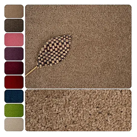 Bricoflor  Teppichboden Meterware Griffmuster, Velours Hochflor, beige braun