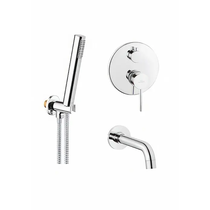 Bad Land UP-Badewannenarmatur DAFNI UP-Badewannenarmatur Set Silber - Silber, Glänzend