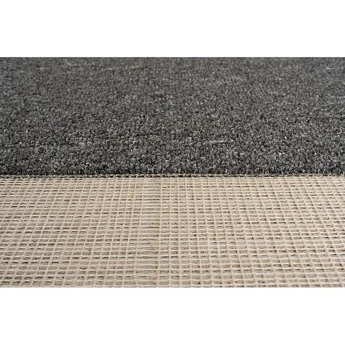 Bricoflor Teppichboden Meterware 8x4m, Schlinge gemustert, dunkel-grau anthrazit - Schlinge, 100 % Polypropylen (PP), dunkel-grau anthrazit