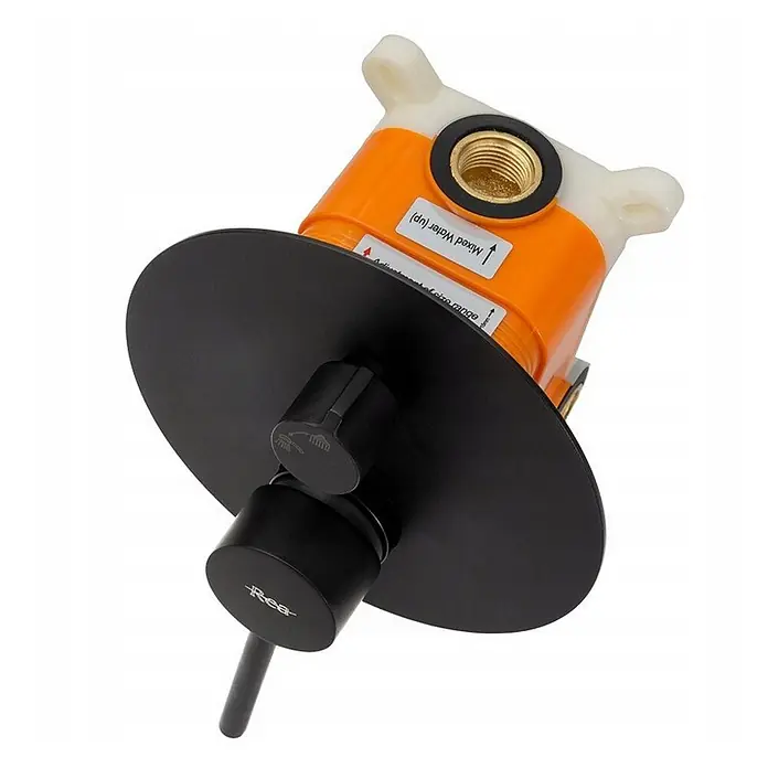 Bad Land UP-Badewannenarmatur LUNGO UP-Badewannenarmatur Set Schwarz Matt Lungo Box - Schwarz, Matt