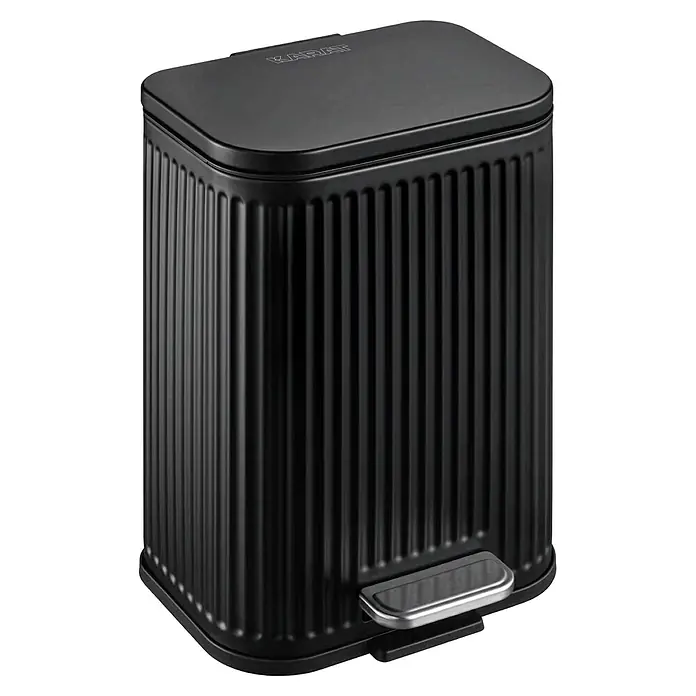 Floordirekt Standard-Mülleimer Miles Schwarz 5 L - 5 l, Metall, Schwarz