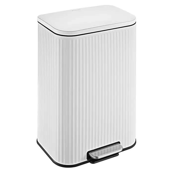 Floordirekt Standard-Mülleimer Miles Weiß 50 L - 50 l, Metall, Weiß