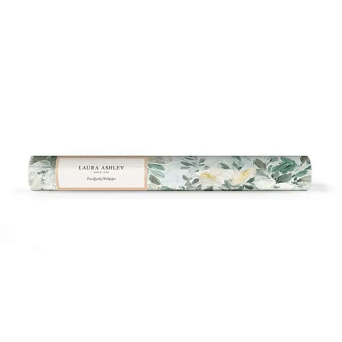 Laura Ashley Vliestapete Vliestapete Elowen peony - Grünblau, Floral, 10 x 0,52 m