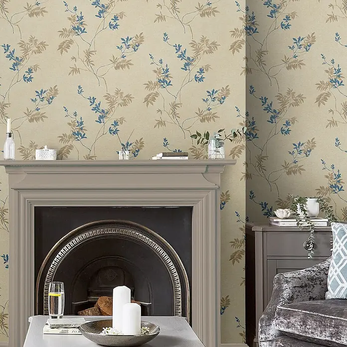Laura Ashley Vliestapete Vliestapete Mari - Gold, Floral, 10 x 0,52 m
