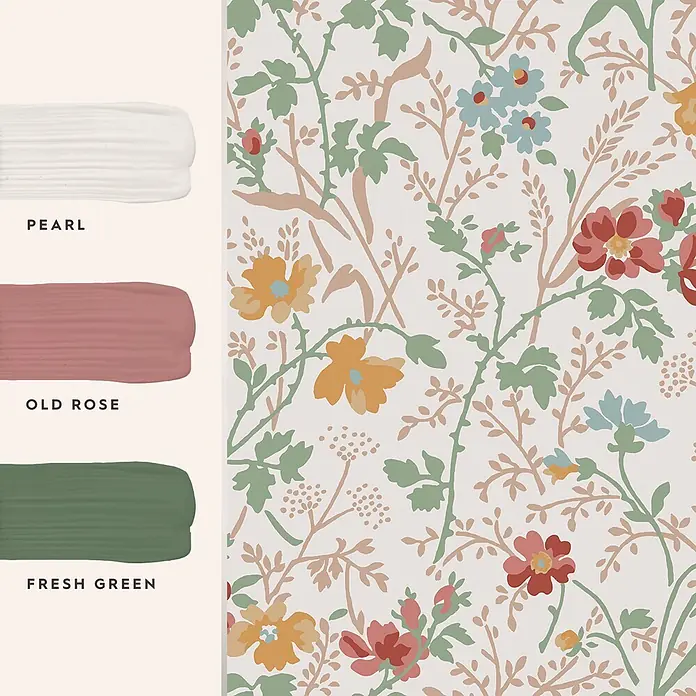 Laura Ashley Vliestapete Vliestapete Shropshire - Rosa, Floral, 10 x 0,52 m