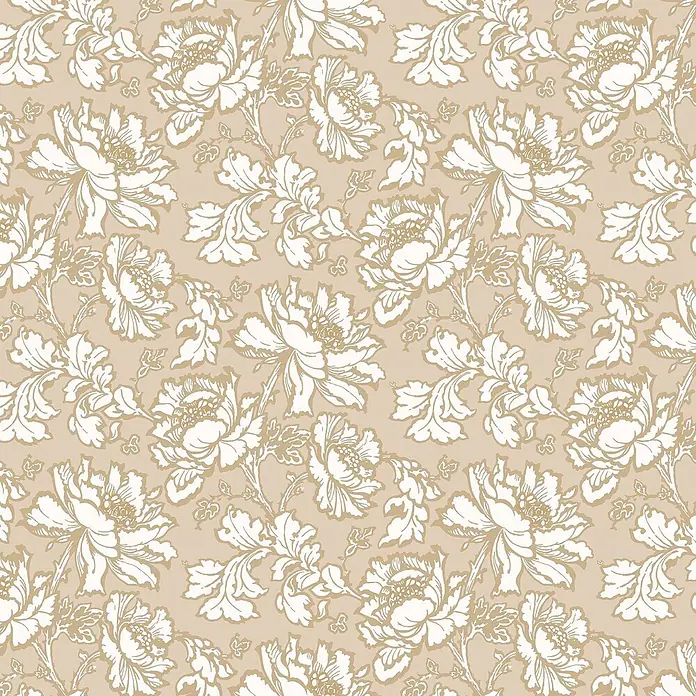 Laura Ashley Vliestapete Vliestapete Tamara Blumig - Gold, Floral, 10 x 0,52 m
