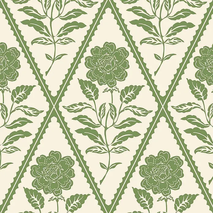 Joules Vliestapete Vliestapete Juliette blumig - Weiß/Grün, Floral, 10 x 0,52 m