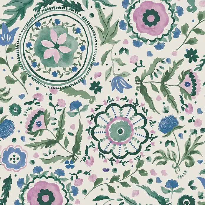 Joules Vliestapete Vliestapete Festblumen - Weiß/Mehrfarbig, Floral, 10 x 0,52 m
