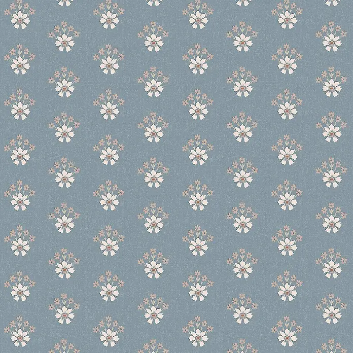 Laura Ashley Vliestapete Vliestapete Semington Blumig geometrisch - Blau, Floral, 10 x 0,52 m