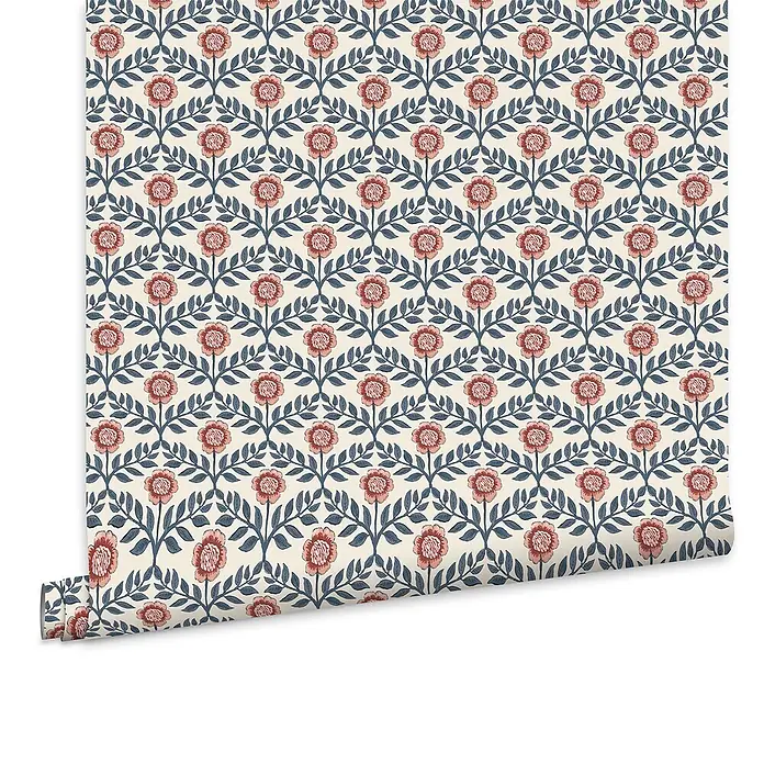 Joules Vliestapete Vliestapete Blumen - Weiß/Blau, Floral, 10 x 0,52 m