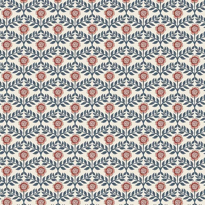 Joules Vliestapete Vliestapete Blumen - Weiß/Blau, Floral, 10 x 0,52 m