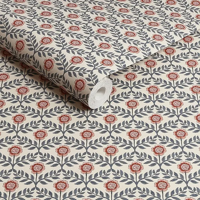 Joules Vliestapete Vliestapete Blumen - Weiß/Blau, Floral, 10 x 0,52 m