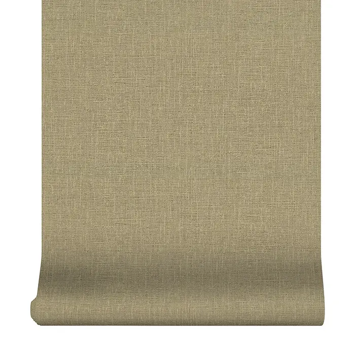 Boutique Vliestapete Vliestapete - Webstoffstruktur - Gold, Uni, 10 x 0,52 m