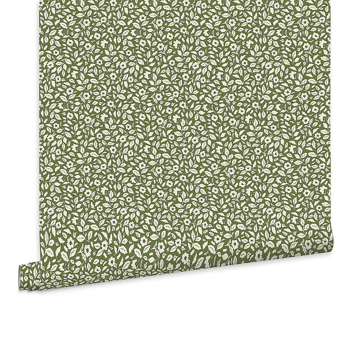 Joules Vliestapete Vliestapete Ditsy blumig - Grün, Floral, 10 x 0,52 m
