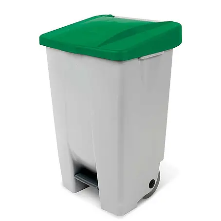 BRB  Treteimer BRB Tretabfalleimer mit Rollen, 80 Liter, HxBxT 74x49x42 cm, grau/grün
