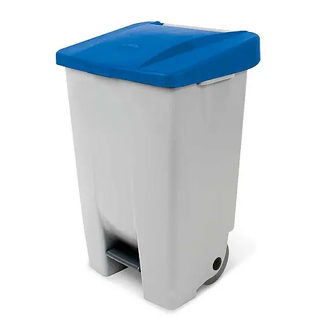 BRB  Treteimer BRB Tretabfalleimer mit Rollen, 80 Liter, HxBxT 74x49x42 cm, grau/blau