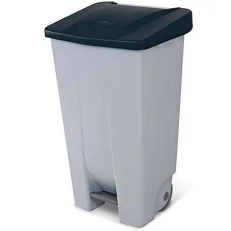 BRB  Treteimer BRB Abfalleimer mit Rollen, 120 Liter, HxBxT 88x51x43 cm, grau/schwarz