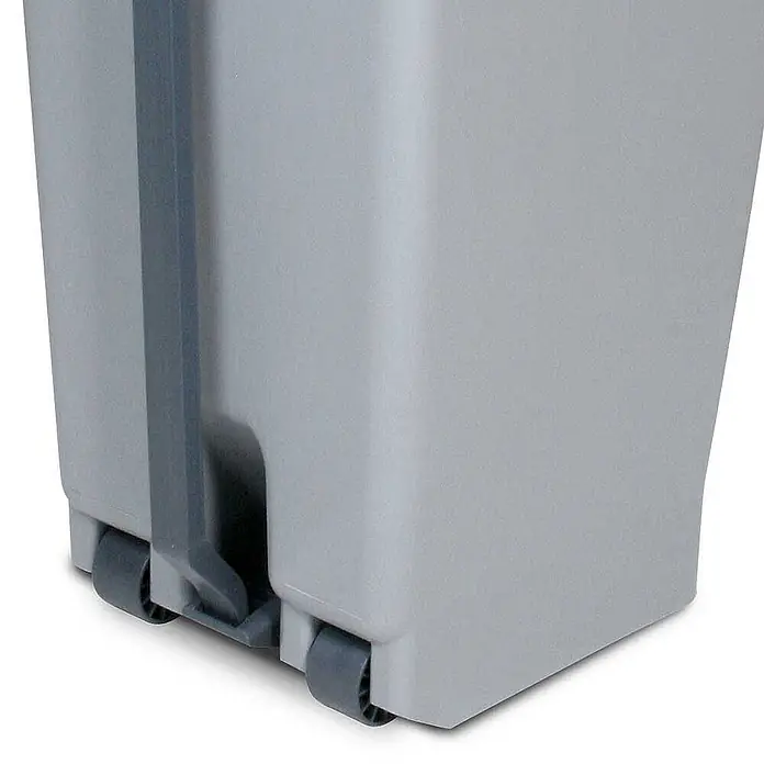 BRB Treteimer Tretabfalleimer mit Rollen, 60 Liter, HxBxT 70x38x49 cm, grau/grün - 60 l, Kunststoff, grau/grün