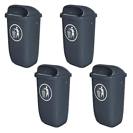 BRB 4 Abfallbehälter für den Außenbereich, 50 Liter, nach DIN 30713 (anthrazit)