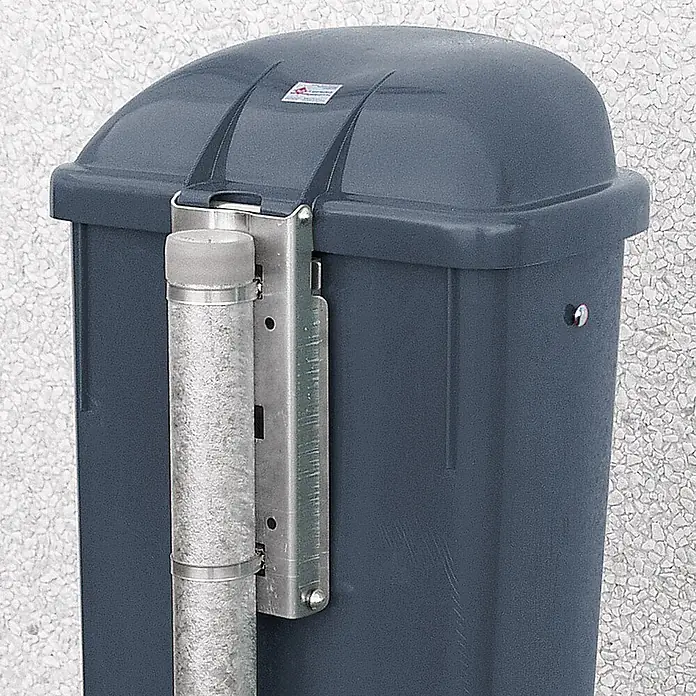 BRB Papierkorb Abfall- Behälter für den Außenbereich, Inhalt 50 Liter, anthrazit - Kunststoff, anthrazit