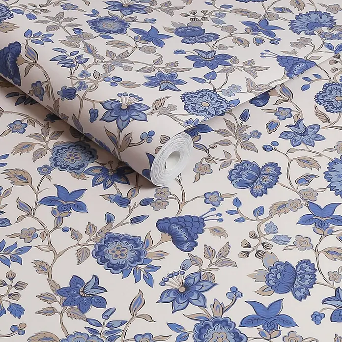 Joules Vliestapete Vliestapete Scot blumen - Blau, Floral, 10 x 0,52 m