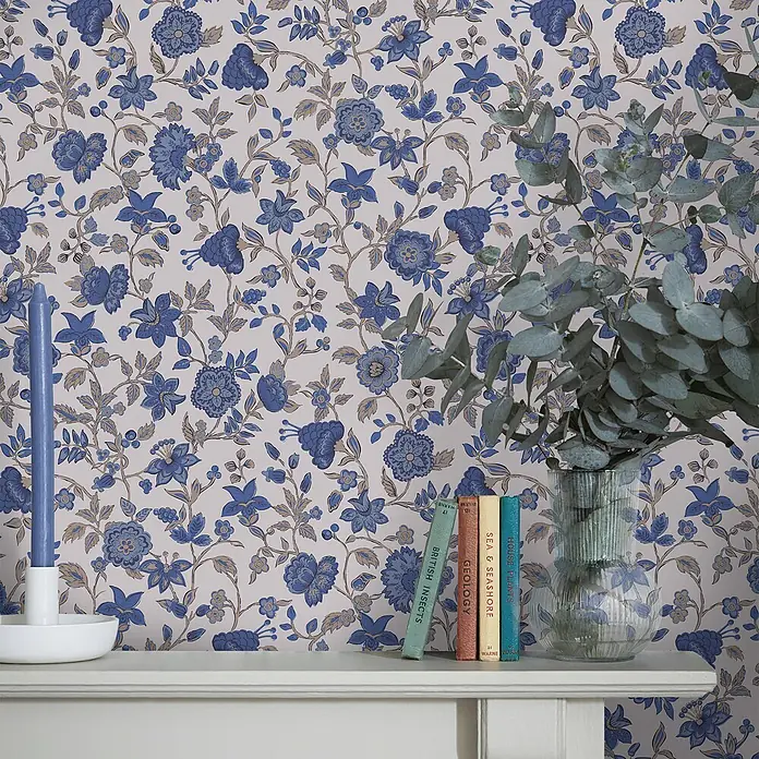 Joules Vliestapete Vliestapete Scot blumen - Blau, Floral, 10 x 0,52 m