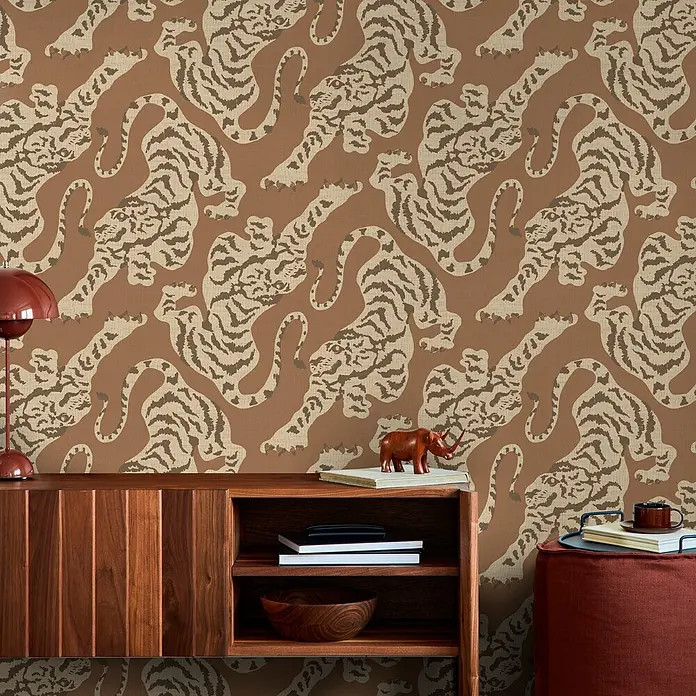 Superfresco Easy Vliestapete Vliestapete - Der urbane tiger - Braun, Tieroptik, 10 x 0,53 m