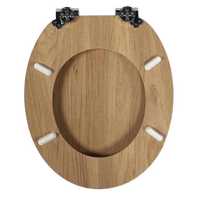 SAINOS WC-Sitz MDF WC-Sitz, Beige, Universal-O-Form, Absenkautomatik, Unten - MDF, Beige, Mit Absenkautomatik