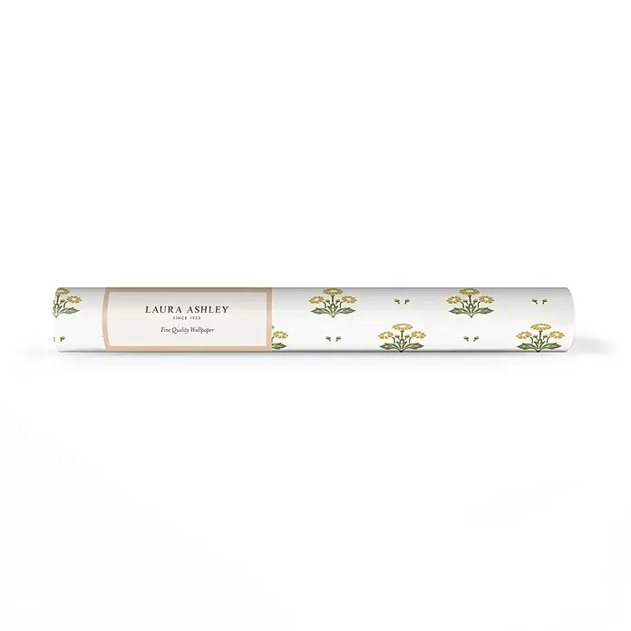Laura Ashley Vliestapete Vliestapete Harthill daisy - Gelb, Floral, 10 x 0,52 m