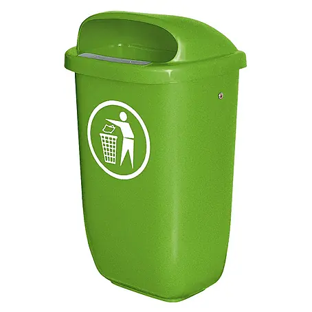 BRB  Papierkorb Abfallbehälter für den Außenbereich, 50 Liter, nach DIN 30713, grün
