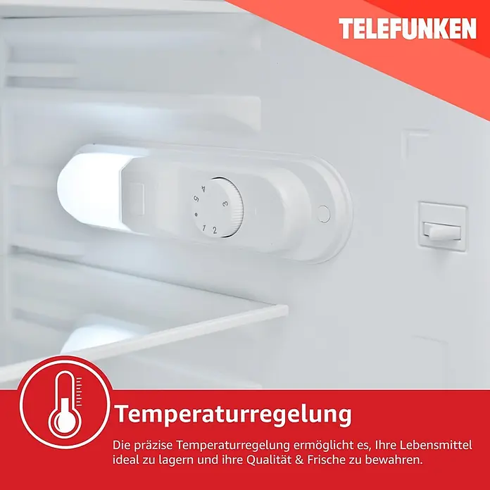 Telefunken Vollraumkühlschrank C-135-100-DI - Nutzinhalt Gesamt: 135 l, 59,5 cm x 540 mm x 838 mm, Schwarz