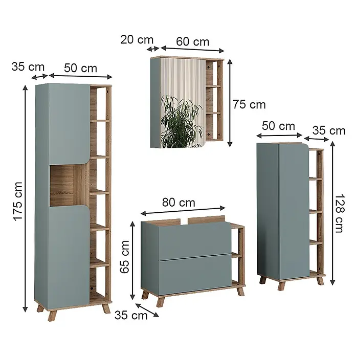 Vicco Badmöbel-Set - Blau